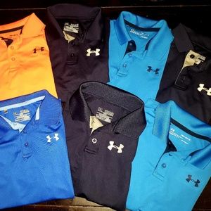 7 Boys Under Armour Polos sz YMD (10-12)